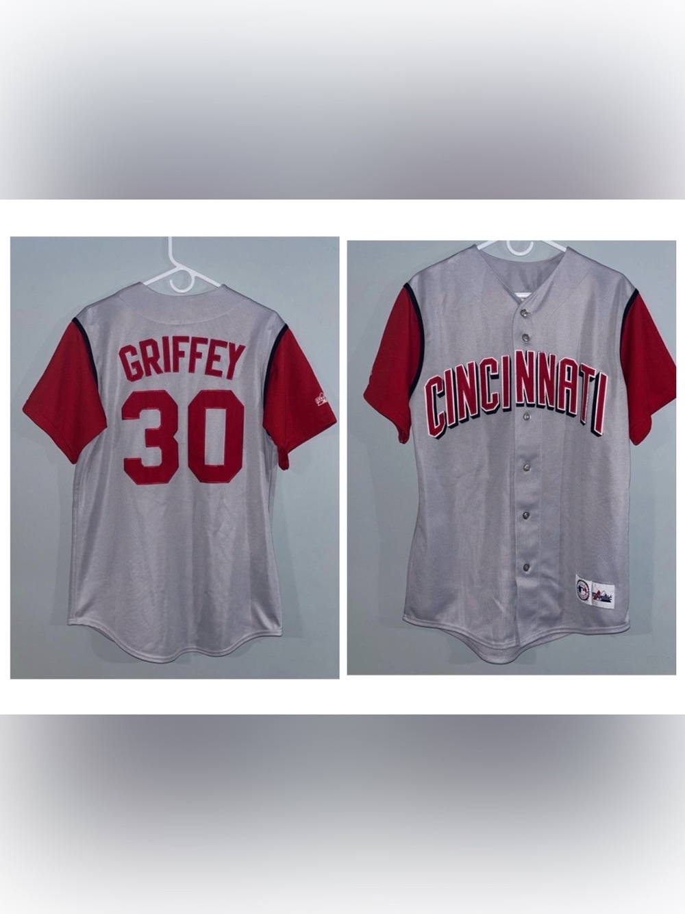 Ken Griffey Jr. Throwback Cincinnati Reds No. 30 Majestic Baseball Jersey Medium